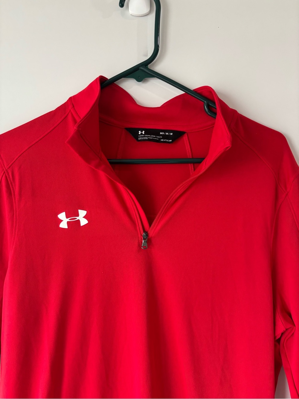 Red Under Armour Heatgear quarter zip sweatshirt #athletic #performance